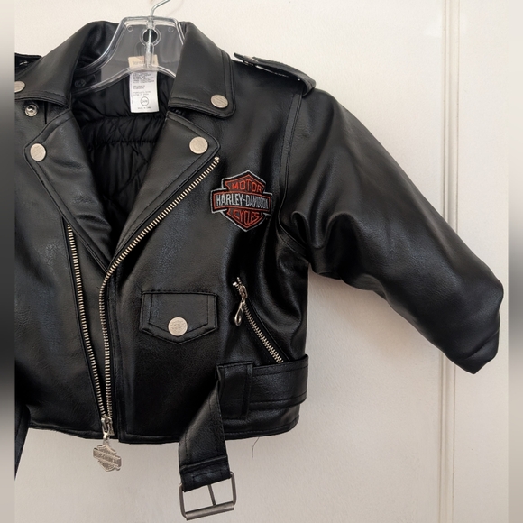 Harley-Davidson Vintage Toddler Faux Leather Jacket Born To Ride 24 Months - Picture 6 of 10